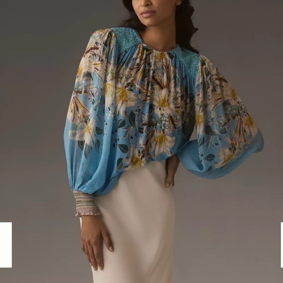 Bl-nk London Sequin Embellished Small Floral Blue NEW NWT Blank - Picture 1 of 12